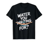 Nadador - Agua Que Esperas Camiseta gráfica económica, Hombre, Negro, XL