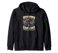 Nadador De Rescate Train Harder Save Lives Sudadera con Capucha