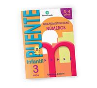 Nadal Edarca - Puente Infantil 3 años Números | Cuaderno repaso vacaciones | Grafomotricidad e iniciación a números | 32 páginas + 2 pegatinas | 3-4 años