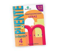 Nadal Edarca - Puente Infantil 4 años Letras | Cuaderno repaso vacaciones | Grafomotricidad e iniciación a letras | 32 páginas + 2 pegatinas | 4-5 años