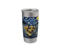 Nadando Golden Retriever Art Nadador Perro Le Encanta Nadar Vaso térmico de acero inoxidable de doble pared