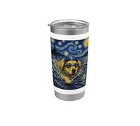 Nadando Golden Retriever Art Nadador Perro Le Encanta Nadar Vaso térmico de acero inoxidable de doble pared