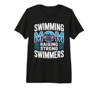 Nadando Mamá Criando Nadadores Fuertes Orgullo Equipo de Camiseta Premium