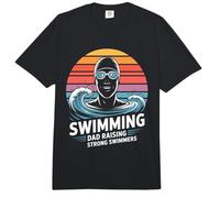 Nadando Papá Criando Nadadores Fuertes Equipo de Natación Padre Comfort Colors Adult Heavyweight T-Shirt