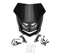 NADCFN Faros Compatible con Yamaha Compatible con Honda Compatible con Suzuki Enduro Motocross Dirt Bike 35W motocicleta faro placa máscara carenado Faro LED Moto(Black)