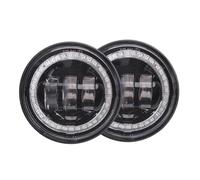 NADCFN Faros Luz LED de cruce para motocicleta, 4,5 ", 4 1/2, 30W, lámpara antiniebla, lámpara de conducción auxiliar, Halo negro, Ojos de Ángel, lámpara cromada Faro LED Moto