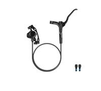 NADCFN Freno Disco hidráulico para Bicicleta MT200, Freno de Bicicleta montaña de 800mm y 1600mm, 2 pistones, 3 Dedos, Palanca de Acero, Piezas de Bicicleta(Black Left Front)