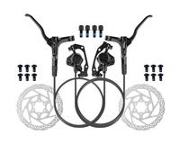 NADCFN Freno Disco hidráulico para Bicicleta MT200, Freno de Bicicleta montaña de 800mm y 1600mm, 2 pistones, 3 Dedos, Palanca de Acero, Piezas de Bicicleta(Black RF-LR 160mm)