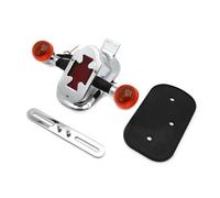 NADCFN Luces traseras para moto Compatible con piezas de motocicleta Harley Davidson Big Twin, cola de freno cromada de Metal con señal de luz Trasera Para Motocicleta(XH3118B-D-01-AMBER)