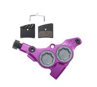 NADCFN Pinza de Freno de Disco hidráulico Montaje Plano, 4 pistones para Bicicleta de Carretera, Kit de Barra Plana para Bicicleta de montaña(4 Piston Purple)