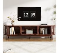 NADEUSAK Mueble bajo para TV de 165 x 39,5 x 46 cm, color marrón, puerta corredera, armario plano para TV con puerta plegable, apto para soporte de TV de hasta 65 pulgadas con patas de apoyo