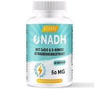 NADH 50 mg, Fórmula Avanzada con CoQ10, Vegano, Alta Potencia, Mejora la Energía Celular, Producción de ATP, Apoyo Antioxidante, 60 Cápsulas