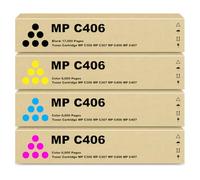 Nadhafko MP C406 842091 842092 842093 842094 - Cartucho de tóner para impresora Ricoh MP C406, MP C306, MP C307, MP C407 (4 paquetes, 17.000 páginas)
