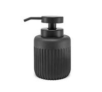 Nadi Collection | Dispensador jabón líquido | Serie Urban | Resina | 320ml | Redondo | para baño, Cocina, Ducha | 8.5Ø x 13.6cm de Alto (Negro)
