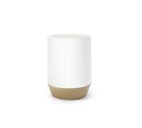 Nadi Collection | Vaso Cepillo Dientes baño | Serie Aries | Blanco Mate | Resina | para baño o Cocina | 7.5øcm x 10.8 cm Alto (Blanco)