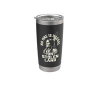 Nadie es ilegal en tierra robada toro sentado Vaso térmico de acero inoxidable de doble pared