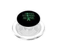 Nadie está Solo con Cinta Verde Conciencia sobre la Salud Mental PopSockets PopGrip para MagSafe