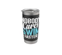 Nadie le importa nadar más rápido divertido nadador Vaso térmico de acero inoxidable de doble pared