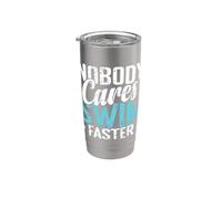 Nadie le importa nadar más rápido divertido nadador Vaso térmico de acero inoxidable de doble pared