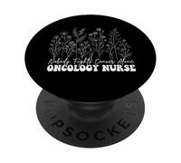 Nadie Lucha contra el cáncer Solo Escuadrón de Enfermeras de oncología Floral PopSockets PopGrip Adhesivo