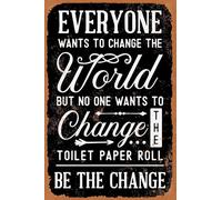 Nadie Quiere Cambiar El Rollo De Papel Higiénico. Letrero De Lata Vintage Cartel De Metal Resistente Y Duradera Letreros De Estaño para Salón Garaje Balcón 20X30Cm