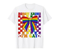 Nadie Sabe Que Soy Gay Divertida Bandera del Orgullo Gay Arco Iris LGBTQ Camiseta