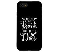 Nadie tiene tu espalda como Jesús Escritura Versículo de la Biblia Fe Carcasa para iPhone SE (2020) / 7 / 8