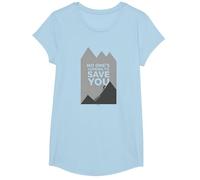 Nadie Viene a salvarte alpinista Motivacional Camiseta, Niñas, Azul Bebé, Pequeña