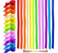 Nadinsta 12 Rollos Serpentinas De Papel Crepé, 4.5cm x 25m Papel Pinocho Manualidades, Rolls Crespón, Crepé Artesanía Colores para Manualidades, Decoración De Fiestas, Flores, Cumpleaños, Bodas