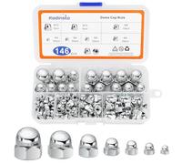 Nadinsta 146 piezas Tuerca Bellota, Tuercas Ciegas Hexagonales M3/M4/M5/M6/M8/M10/M12, Tuercas de Sombrerete de Acero al Carbono, Tuerca Sombrerete para Tornillos Pernos Roscados & Varillas Roscadas