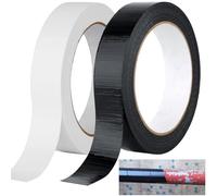 Nadinsta 2 Rollos Cinta Americana Extrafuerte, 30m x 23mm Cinta Adhesiva de Gris, Cinta Negra y Blanco Adhesiva, Cinta de tela resistente para Reparaciones, Fijación, Embalaje, Marcado y Sellado