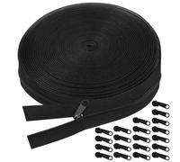 Nadinsta 20 Metros Cremalleras de Nylon, Cremalleras de Costura sin Fin con 20 Tirador Cremallera,Cremalleras por Metros para Coser para Bolsas de Ropa Estuches de Lápices Ropa de Cama