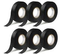Nadinsta 6 Piezas Cinta Aislante Tela, 19mm x 15m Cinta De Tela Para Cables Electricos, Cinta Adhesiva De Ttejido Automotriz, Cinta Tela Aislante Negro Tejido Para Agrupar Cables De Manera Segura