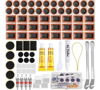 Nadinsta 85 Piezas Parches Bicicleta Cuadrado Autoadhesivo, Kit Repara Pinchazos Bicicleta, Kit de Reparación de Neumáticos para Bici de Carretera/Montaña/Motos