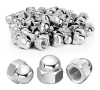 Nadisean 100 Piezas Tuercas de Sombrerete M6, Tuercas Bellota Acero Inoxidable, tuercas Ciegas Hexagonales DIN 1587, Alta Forma A2-70 Sombrerete Hexagonales para Tornillos, Almacenamiento Caja