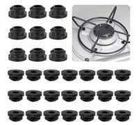 Nadisean 30 Piezas Tapones de Goma, Pies de Goma para Hornillos de Autocaravanas, Pasacables de Goma Protección Compatible con Barras de 5 mm, Conductos de Goma, Gomas para Cacerolas Negro