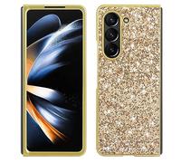 Nadoli Funda para Samsung Galaxy Z Fold 5 Glitter Oro Suave Silicona Gel Galvanoplastia Marco Ultrafino Brillante Parachoques Protectora Piel Case Cover Shell