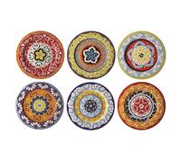 Nador Rose & Tulipani Rose & Tulipani Juego de 6 Platos, diseño mediterráneo de Colores