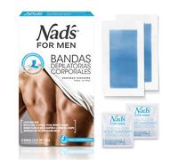 Nad's For Men Tiras de Cera Corporales para Depilación Masculina - 20 Unidades Con Toallitas Calmantes Post-Cera