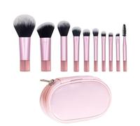 Nadsrpn Brochas de maquillaje de viaje, juego de brochas de maquillaje de viaje, profesionales, antideslizantes, ergonómicas, herramientas de belleza para mujeres y niñas, artistas, rubor