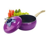 Nadsrpn Olla de salsa con tapa, utensilios de cocina antiadherentes para frutas y verduras, tomate, cocotte con tapa, para estufa de inducción, cocina, sopa de leche, espaguetis, freír, cocinar a