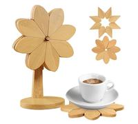 Nadsrpn Salvamanteles para platos calientes, resistentes al calor, naturales con soporte, posavasos de madera, para decoración del hogar, mesa de granja, escritorio, mostrador, oficina, taza de café