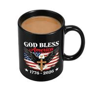 Nadsrpn Taza de cerámica de 350 ml conmemorativa de la 250ª edición de la bandera estadounidense, para soldados, adultos, familia, té, agua, leche, celebración, , reuniones, oficina en casa