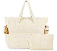 NADSSJL Bolso de pana para mujer, bolso grande con cremallera, bolso de la compra para mujer, bolso para portátil con compartimento para portátil de 17 pulgadas, bolso de viaje para trabajo, escuela