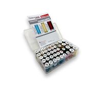 NÄHMIT - Caja de hilo de coser para hilo de coser + tarjeta de colores para hilos Gutermann - práctica caja de hilo/caja de almacenamiento para guardar bobinas de hilo, bobinas de hilo e hilo - para