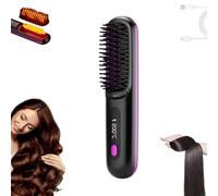 naelyah brosse chauffante,go brosse pro,For Giovencia Brosse Lissante Portable Naelyah Gobrosse Pro, Brosse Chauffante Cheveux Court,Anti-BrûLure Avec éCran Led Rechargeable Pour Tous Les Types (A)