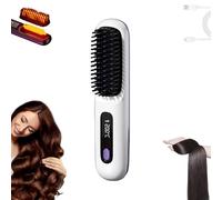 naelyah brosse chauffante,go brosse pro,For Giovencia Brosse Lissante Portable Naelyah Gobrosse Pro, Brosse Chauffante Cheveux Court,Anti-BrûLure Avec éCran Led Rechargeable Pour Tous Les Types (C)