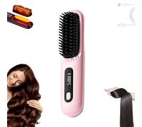 naelyah brosse chauffante,go brosse pro,For Giovencia Brosse Lissante Portable Naelyah Gobrosse Pro, Brosse Chauffante Cheveux Court,Anti-BrûLure Avec éCran Led Rechargeable Pour Tous Les Types (B)