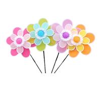 Naemriee Molinillo de viento para decoración de césped, doble capa, con estaca, llamativo para jardín, niños, actividades al aire libre C