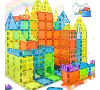 NAETANY Bloques Magnéticos de Construcción 122 Piezas Magneticas Niños, Bloques Construccion Niños 3D Juego Magnetico Juguetes Niños 3 4 5 6 7 Años
